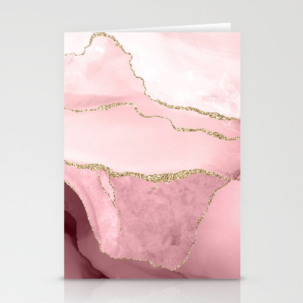 Blush Marble Art Landscape Stationery Card Gallery Image 2