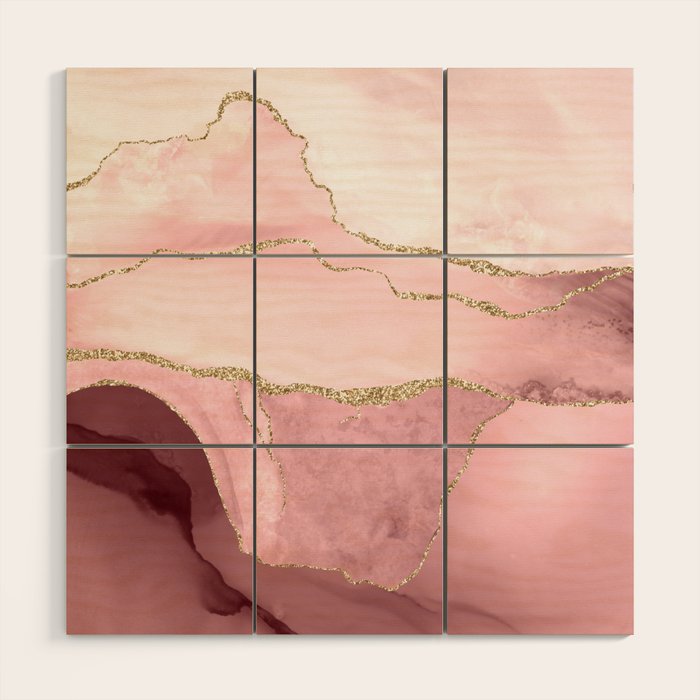 Blush Marble Art Landscape Wood Wall Art Gallery Image 1