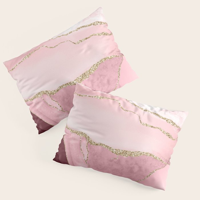 Blush Marble Art Landscape Pillow Sham Gallery Image 1
