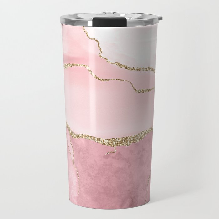 Blush Marble Art Landscape Travel Mug Gallery Image 1