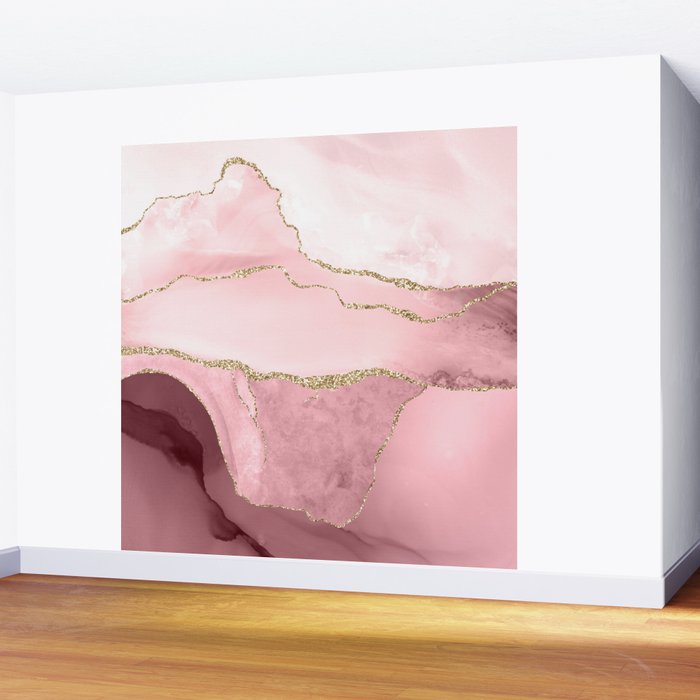 Blush Marble Art Landscape Wall Mural Gallery Image 2