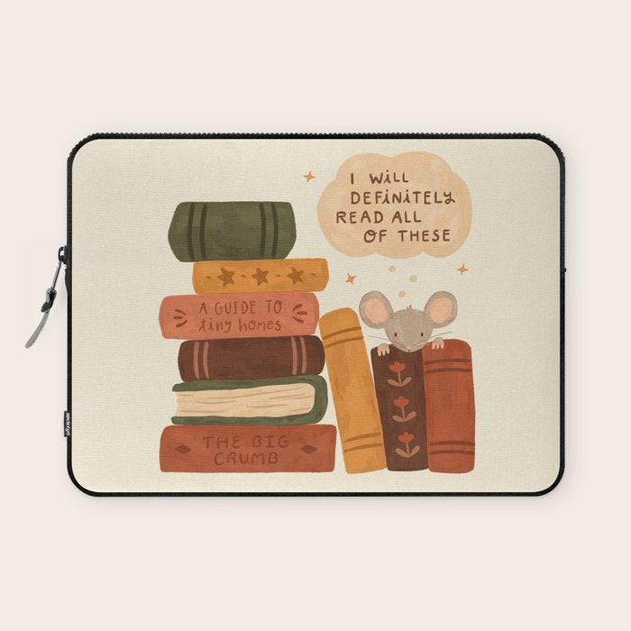 Mouse's Book Pile Laptop Sleeve Gallery Image 1