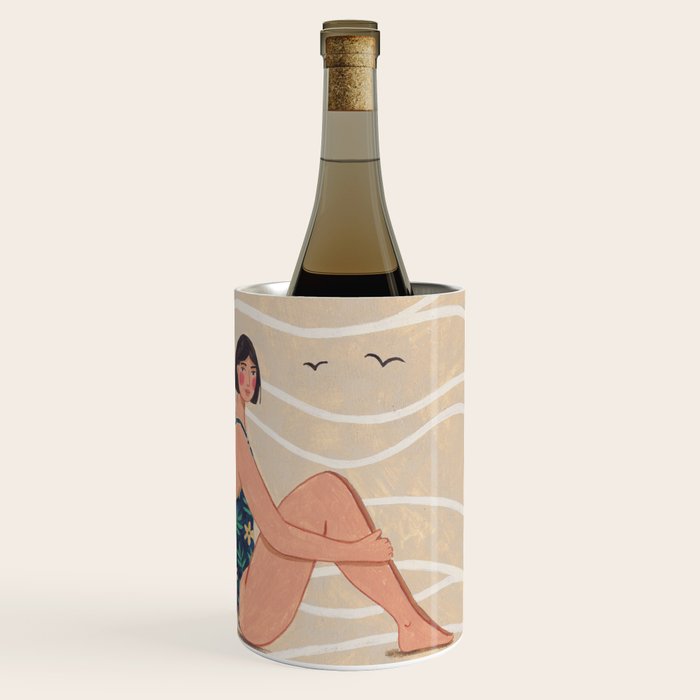 Women by the Sea Modern Beach Illustration Wine Chiller Gallery Image 3