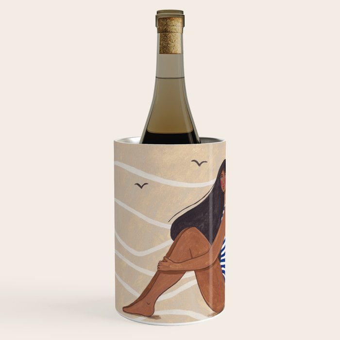 Women by the Sea Modern Beach Illustration Wine Chiller Gallery Image 2