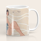 Women by the Sea Modern Beach Illustration Coffee Mug Gallery Image 1