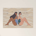 Women by the Sea Modern Beach Illustration Welcome Mat Gallery Image 1