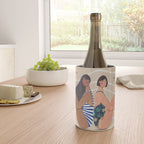 Women by the Sea Modern Beach Illustration Wine Chiller Gallery Image 4