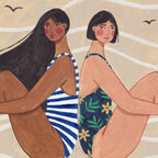 Women by the Sea Modern Beach Illustration Coffee Mug Gallery Image 2