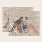 Women by the Sea Modern Beach Illustration Placemat Gallery Image 1