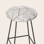 White Stone & Copper Lines Stool Gallery Image 2