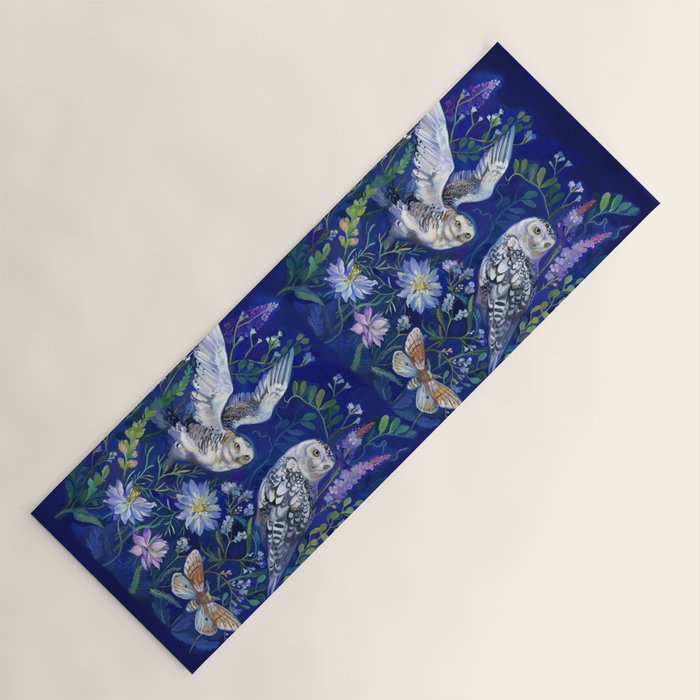 Flower Garden Owls Yoga Mat Gallery Image 1
