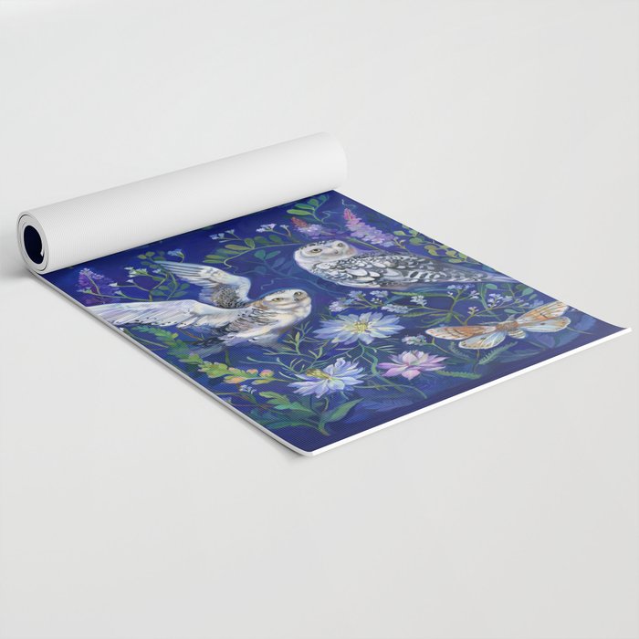 Flower Garden Owls Yoga Mat Gallery Image 2
