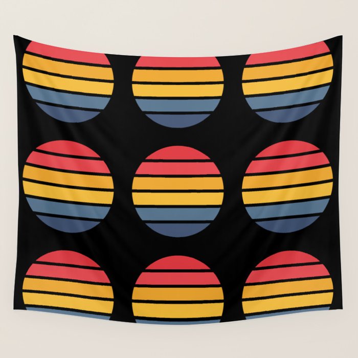 Retro Stripes Circle - Enko Wall Tapestry Gallery Image 4