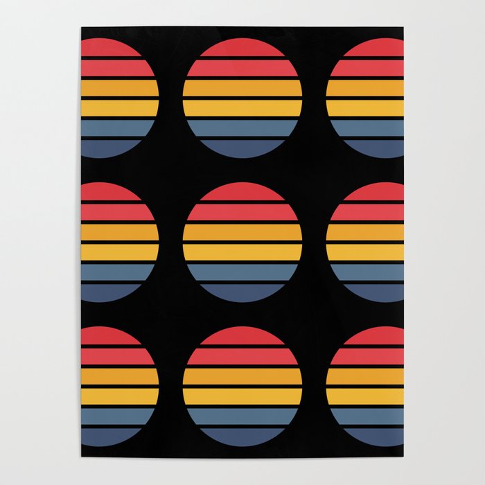 Retro Stripes Circle - Enko Poster Gallery Image 4