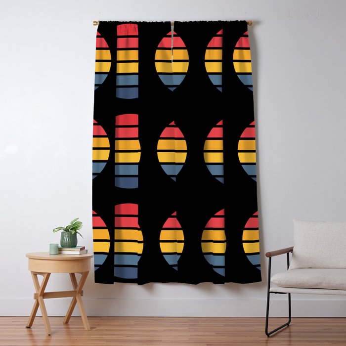 Retro Stripes Circle - Enko Window Curtain Gallery Image 5