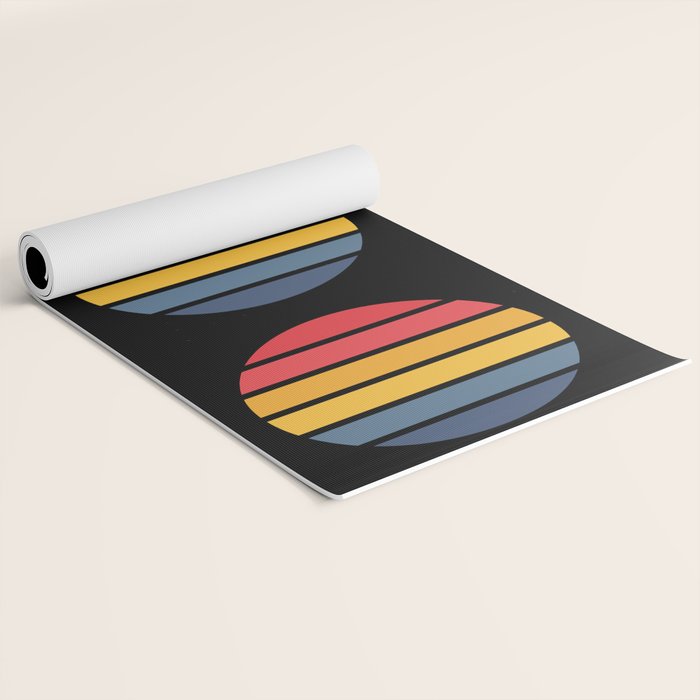 Retro Stripes Circle - Enko Yoga Mat Gallery Image 2