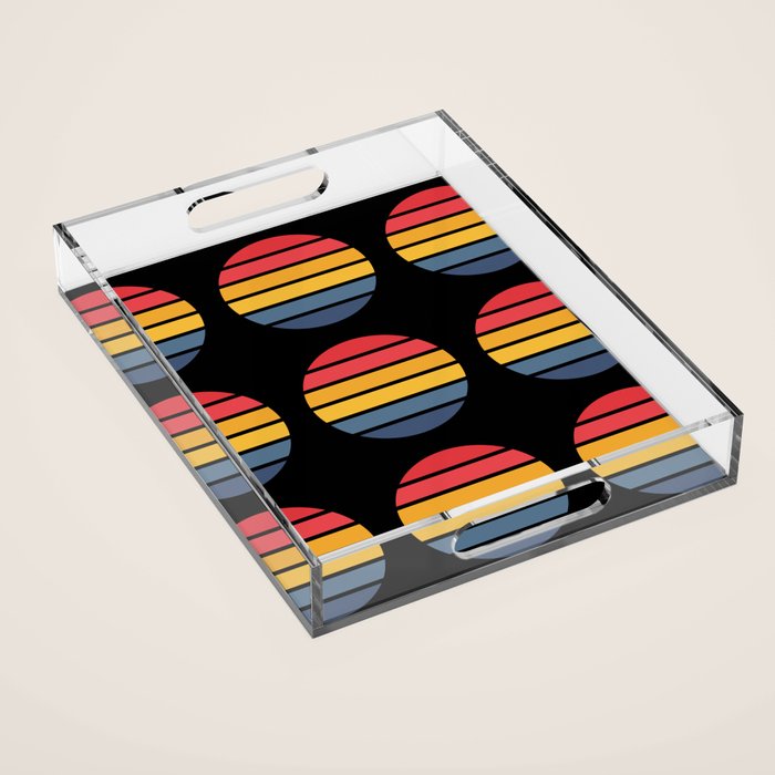 Retro Stripes Circle - Enko Acrylic Tray Gallery Image 1