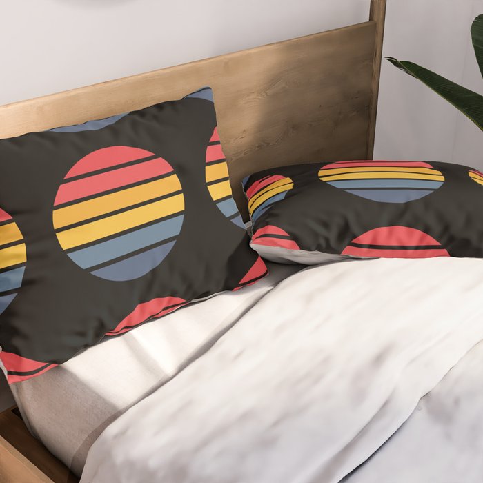 Retro Stripes Circle - Enko Pillow Sham Gallery Image 2