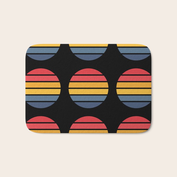 Retro Stripes Circle - Enko Bath Mat Gallery Image 1