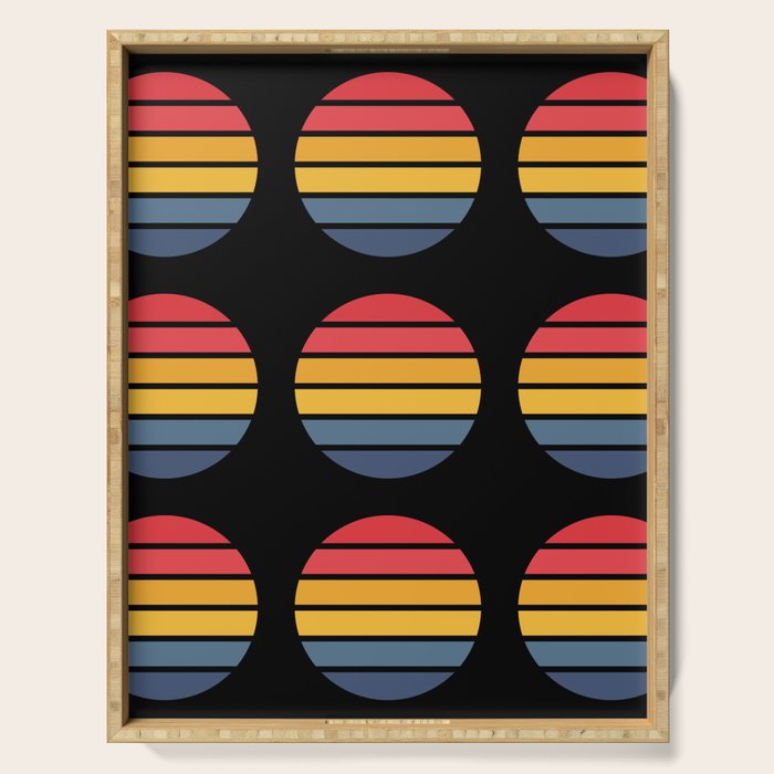 Retro Stripes Circle - Enko Serving Tray Gallery Image 1
