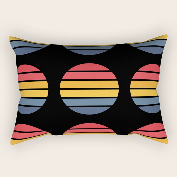 Retro Stripes Circle - Enko Rectangular Pillow Gallery Image 2