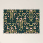 Deco Tulip Bloom - Art Deco Floral Nouveau Deep Forest Welcome Mat Gallery Image 1