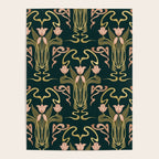 Deco Tulip Bloom - Art Deco Floral Nouveau Deep Forest Poster Gallery Image 4