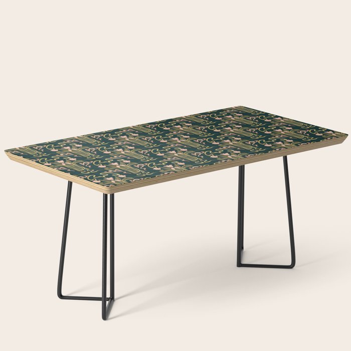 Deco Tulip Bloom - Art Deco Floral Nouveau Deep Forest Coffee Table Gallery Image 1
