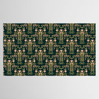Deco Tulip Bloom - Art Deco Floral Nouveau Deep Forest Tablecloth Gallery Image 2
