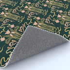 Deco Tulip Bloom - Art Deco Floral Nouveau Deep Forest Rug Gallery Image 4