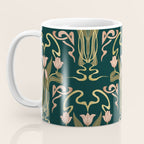 Deco Tulip Bloom - Art Deco Floral Nouveau Deep Forest Coffee Mug Gallery Image 3
