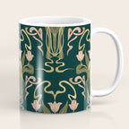 Deco Tulip Bloom - Art Deco Floral Nouveau Deep Forest Coffee Mug Gallery Image 1