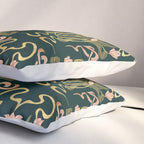 Deco Tulip Bloom - Art Deco Floral Nouveau Deep Forest Pillow Sham Gallery Image 3