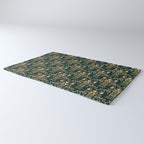 Deco Tulip Bloom - Art Deco Floral Nouveau Deep Forest Rug Gallery Image 3