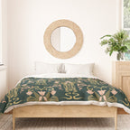 Deco Tulip Bloom - Art Deco Floral Nouveau Deep Forest Duvet Cover Gallery Image 3