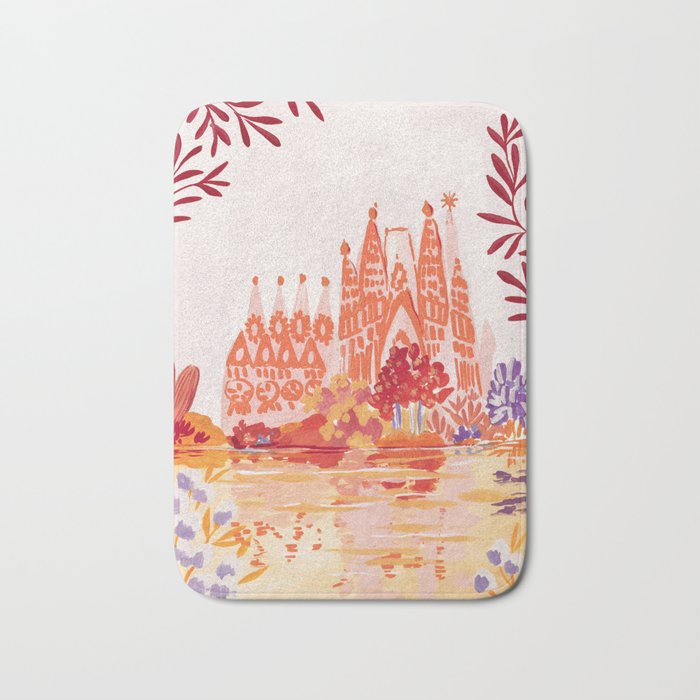 Botanical Sagrada Familia Bath Mat Gallery Image 1