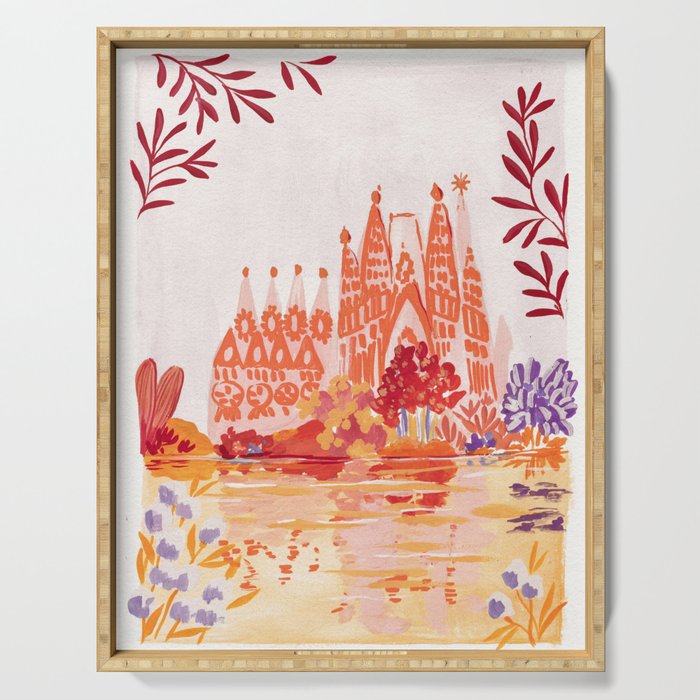 Botanical Sagrada Familia Serving Tray Gallery Image 1