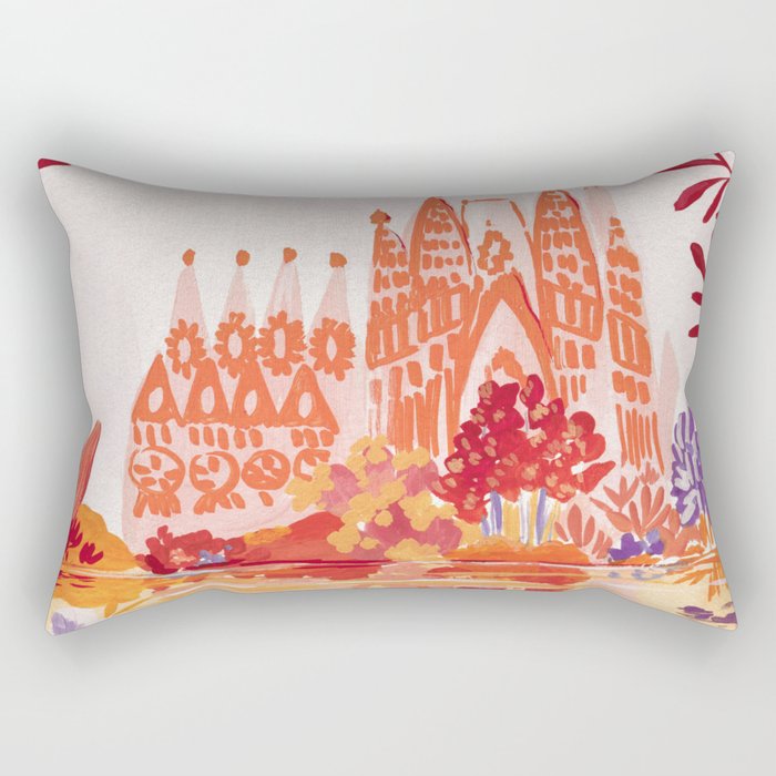 Botanical Sagrada Familia Rectangular Pillow Gallery Image 1