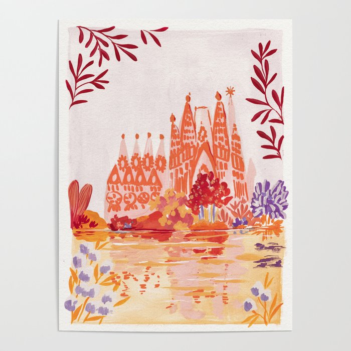 Botanical Sagrada Familia Poster Gallery Image 4