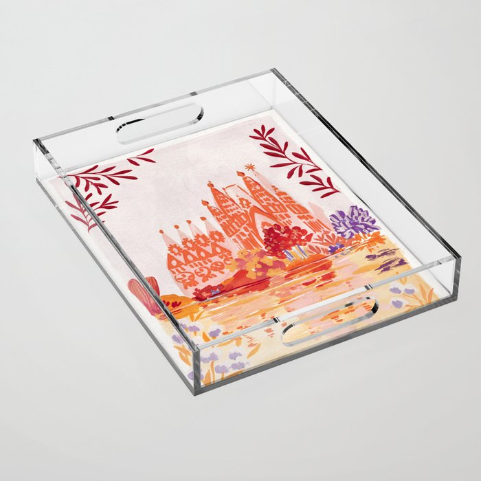 Botanical Sagrada Familia Acrylic Tray Gallery Image 1
