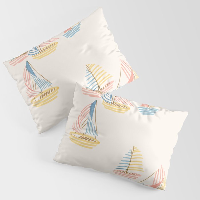 Striped sailboats Pillow Sham Gallery Image 3