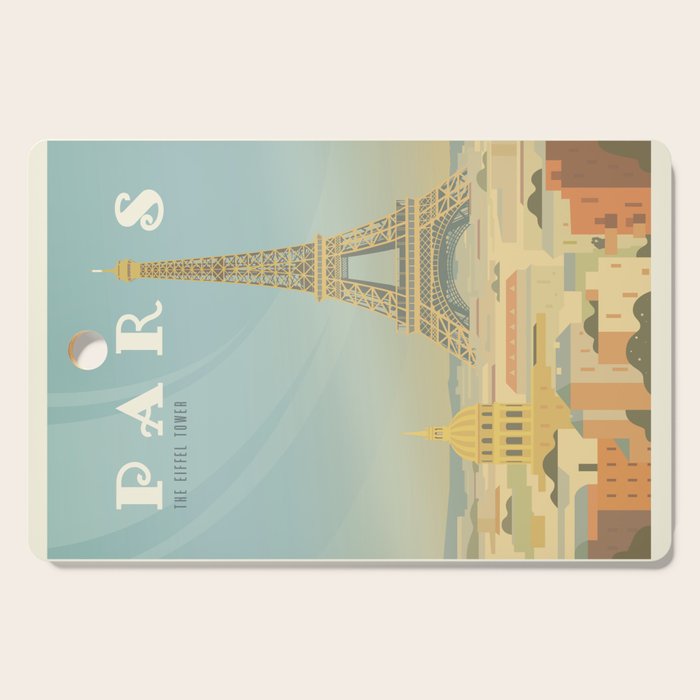 Paris France Eiffel Tower Vintage Travel Poster Commercial Air Travel Cutting Board Gallery Image 1