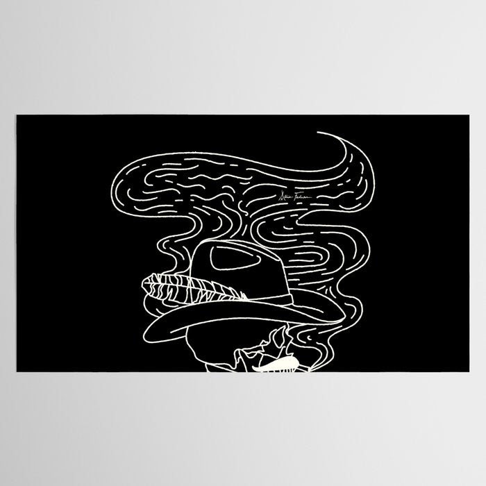 Love or Die Tryin' Cowhand - Black & White Tablecloth Gallery Image 2