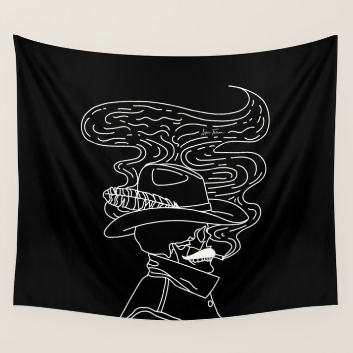Love or Die Tryin' Cowhand - Black & White Wall Tapestry Gallery Image 4