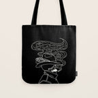 Love or Die Tryin' Cowhand - Black & White Tote Bag Gallery Image 1