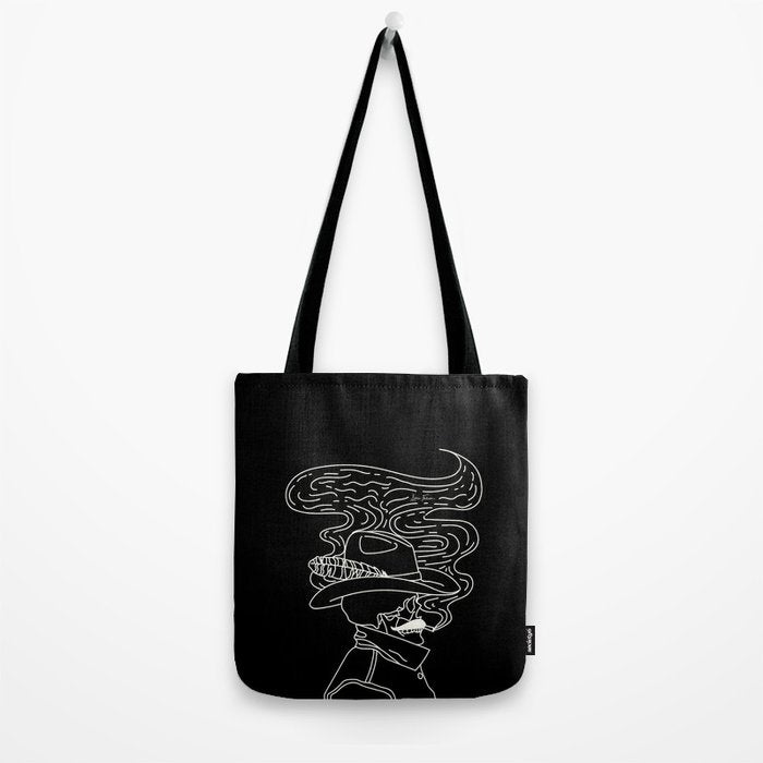 Love or Die Tryin' Cowhand - Black & White Tote Bag Gallery Image 2
