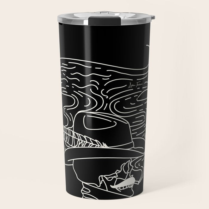 Love or Die Tryin' Cowhand - Black & White Travel Mug Gallery Image 1