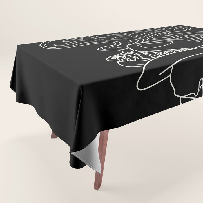 Love or Die Tryin' Cowhand - Black & White Tablecloth Gallery Image 1