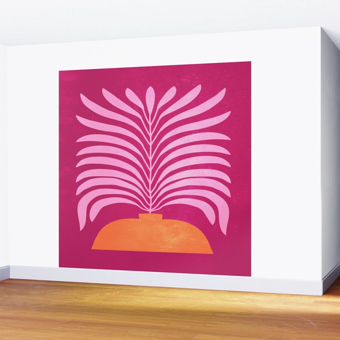 THE VASE 02: Bordeaux Wine Leaves Wall Mural Gallery Image 2