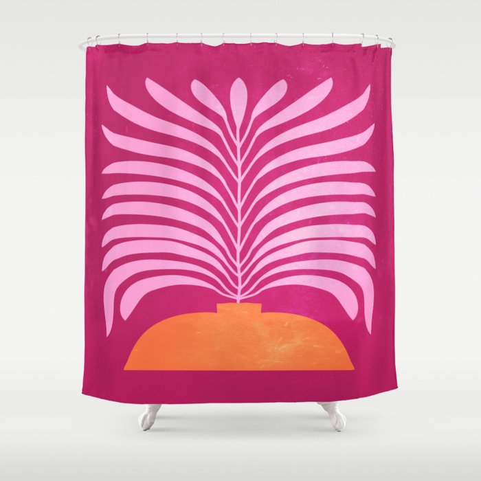THE VASE 02: Bordeaux Wine Leaves Shower Curtain Gallery Image 1